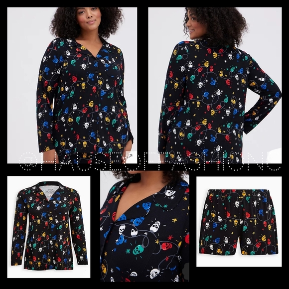 TORRID Skulls and Lights Pajama Sleep Set! NWT! - Picture 5 of 12